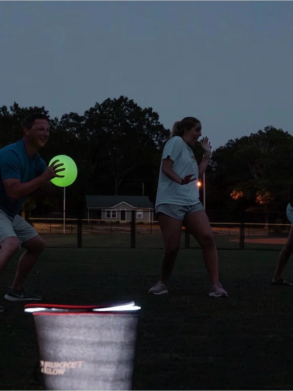 Rukket Glow Black Carrying Bucket with White Glow Dodge Balls (6-Pack) New